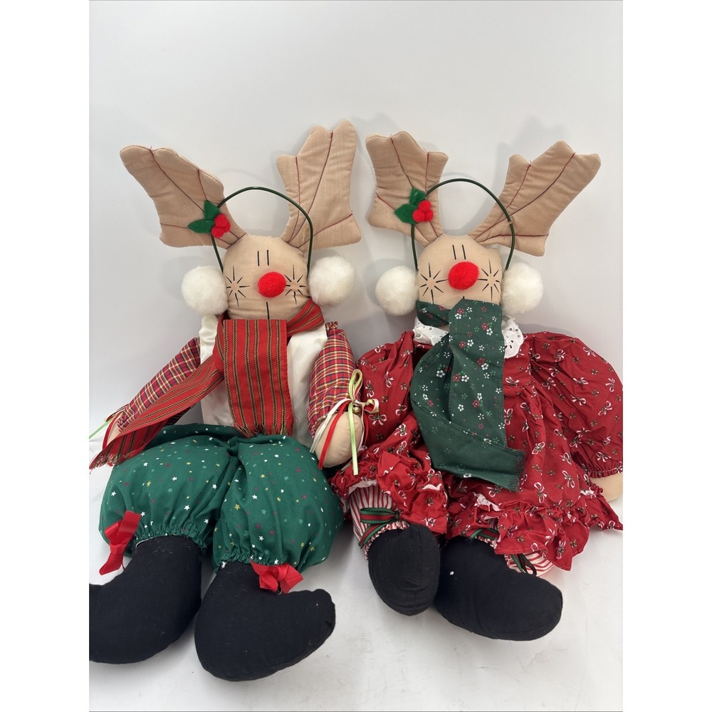 House of Lloyd Christmas Reindeer Plush Door Greeters Dolls Racer Pacer 25"